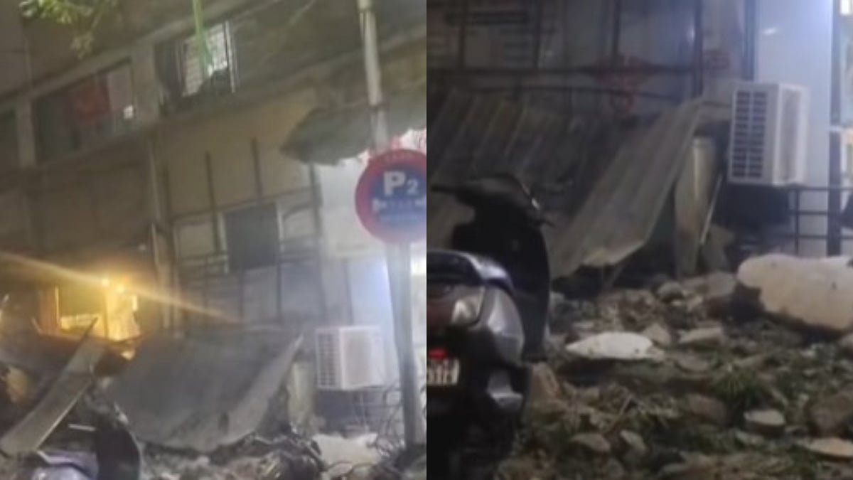 Thane: Dombivli Building Facade Collapses Near Phadke Road, No Injuries Reported; VIDEO 