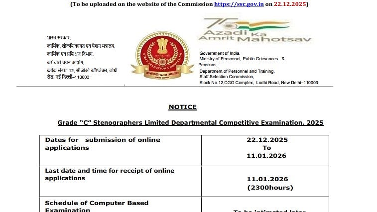 SSC Grade C LDCE 2025 Registration Begins For 326 Stenographer Posts At ssc.gov.in; Check Details Here 