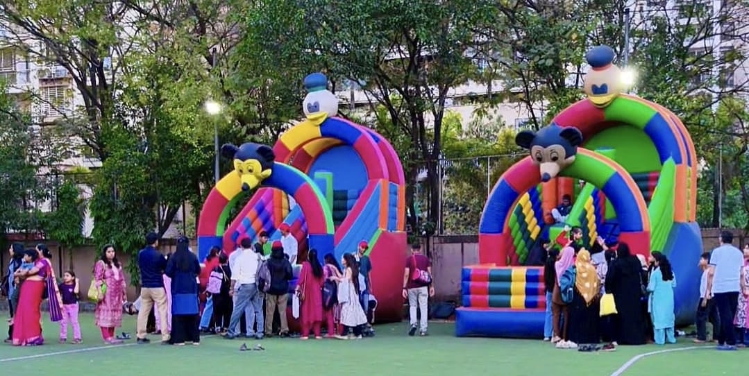 Children and parents participate in inclusive games and activities during the FUNTOOSH Mega Mela 2025 at Don Bosco Academy, Nerul