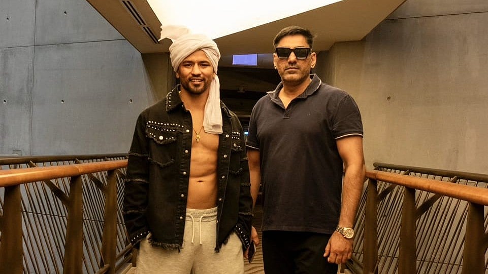 Manager Vipin Gulia Shields Neeraj Goyat During Post-Fight Altercation With Anthony Taylor In Dubai