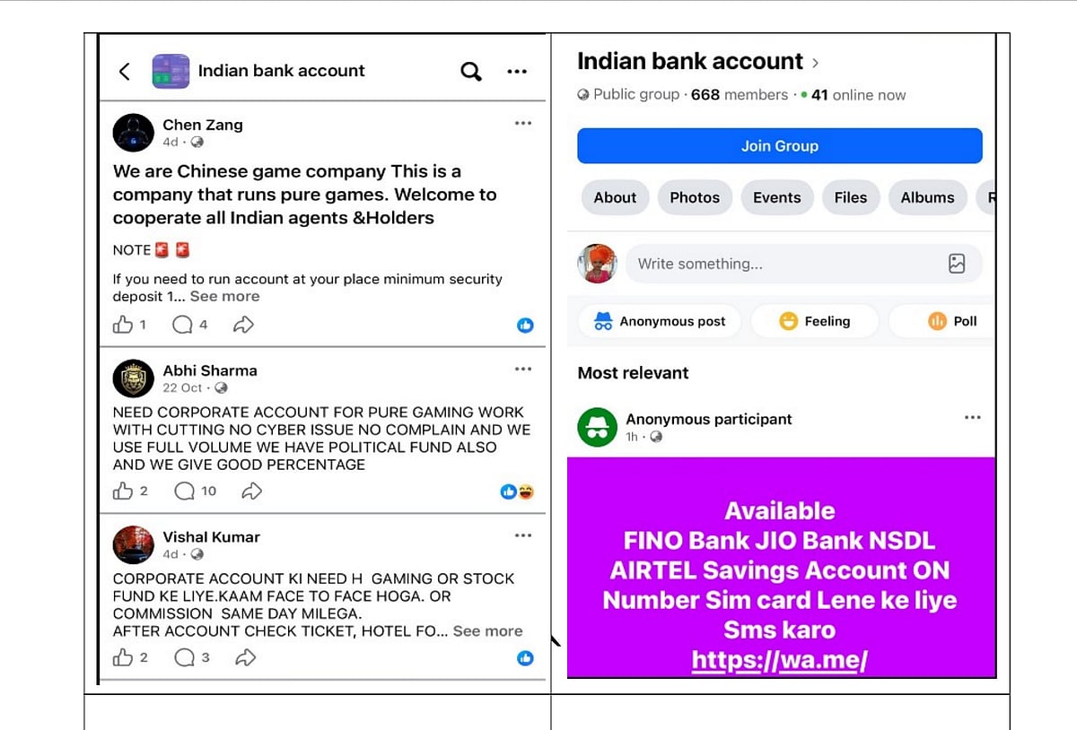 Example of mule account scam