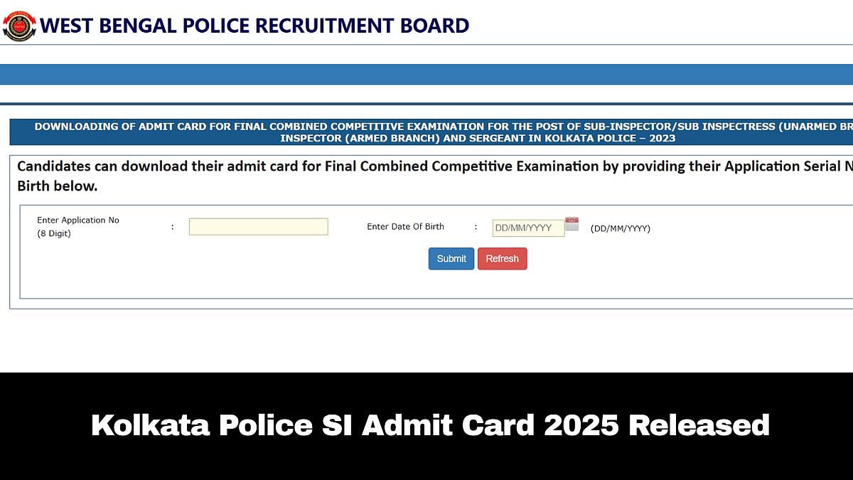 Kolkata Police SI Admit Card 2025 Released; Here's How To Download 