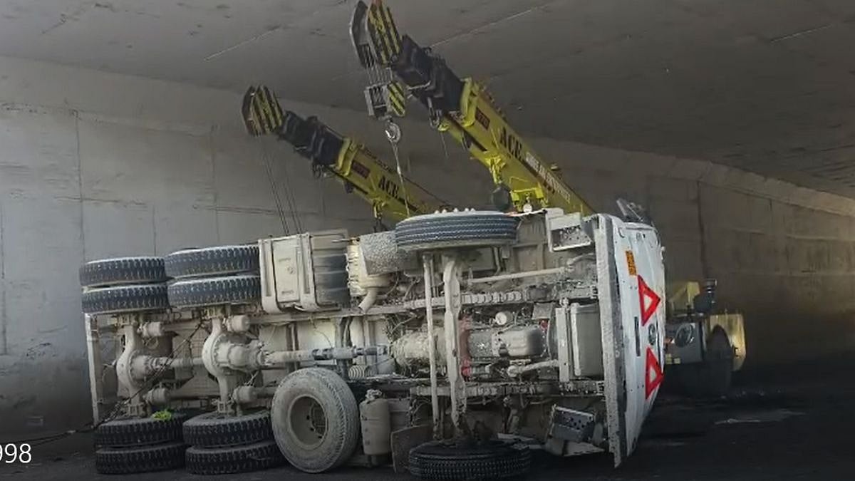 Mixer Truck Overturns Inside Samruddhi Expressway Tunnel Near Bhiwandi, Traffic Hit For Hours,...