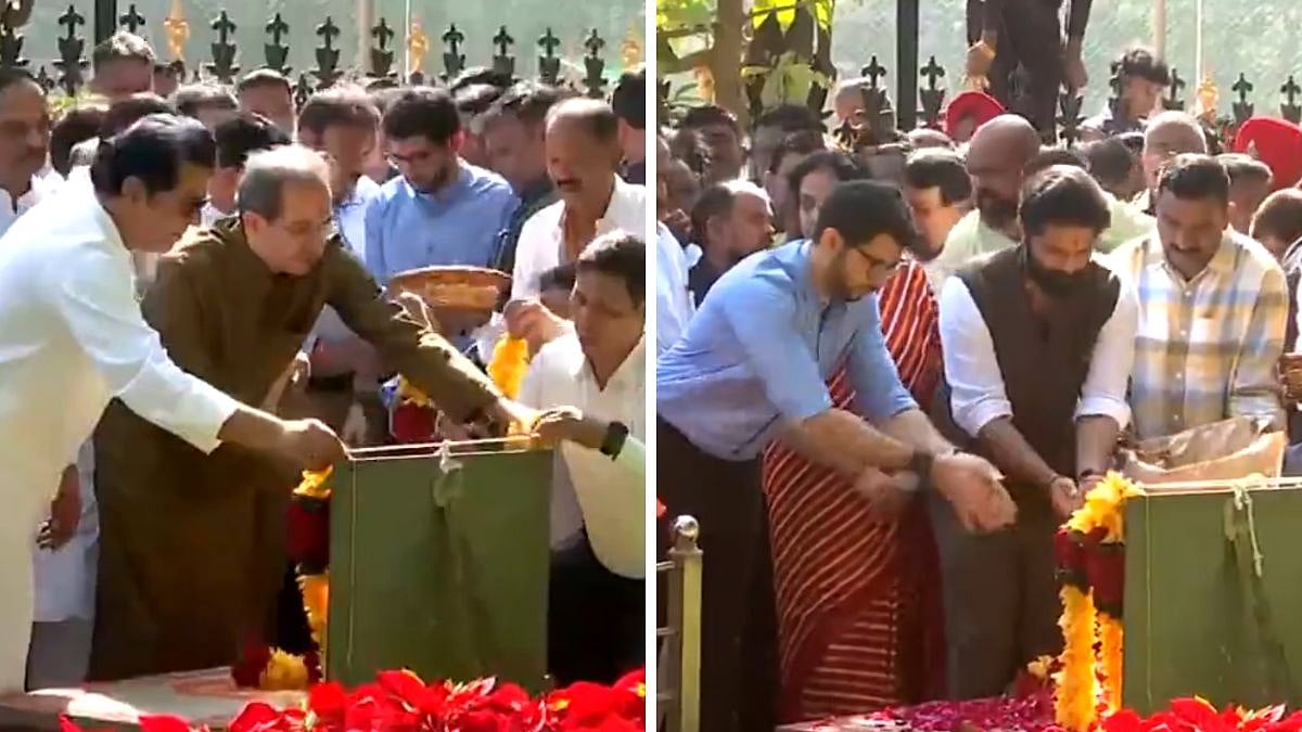 Mumbai: Uddhav-Raj Thackeray Pay Tributes To Balasaheb Thackeray At His Memorial In Shivaji Park...