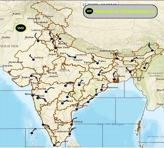 Weather systems affecting Madhya Pradesh at present