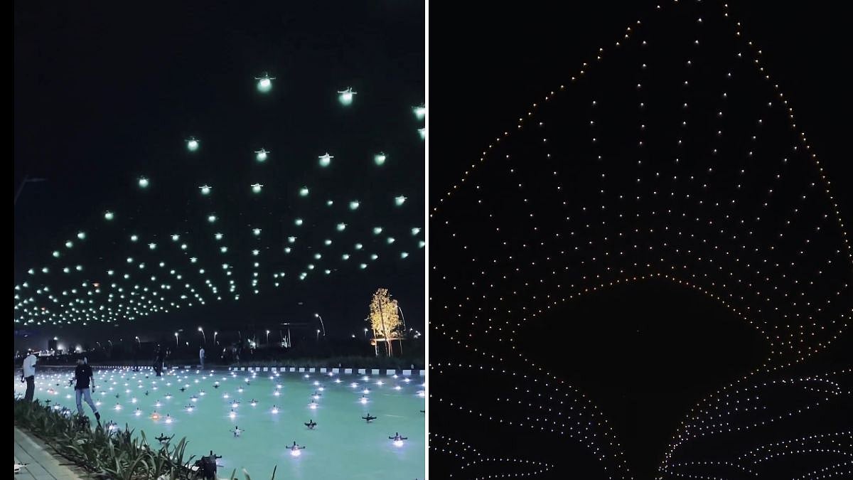 NMIA's 1st Take Off: 1,515 Drones Light Up Sky As Navi Mumbai International Airport Nears Operations - Video 