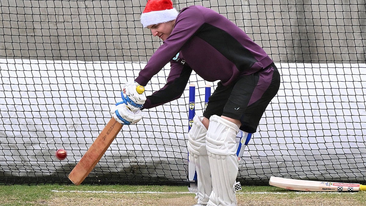 Ashes 2025: Harry Brook Bats In Santa Cap During Net Session On Christmas Morning Ahead Of Boxing Day Test | VIDEO Viral 
