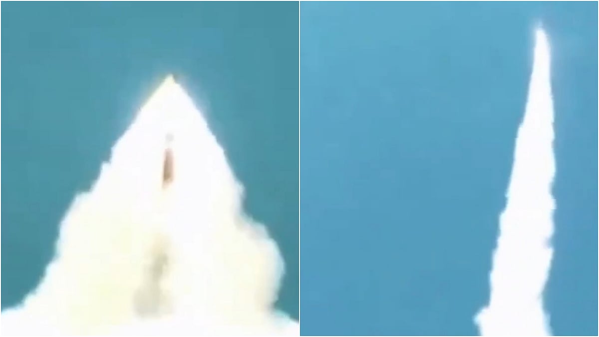 India Successfully Tests  K-4 Submarine-Launched Ballistic Missile From INS Arighat In Bay Of Bengal (Screengrab) | X