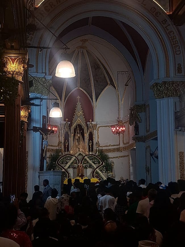 Inside Mount Mary Church during Christmas