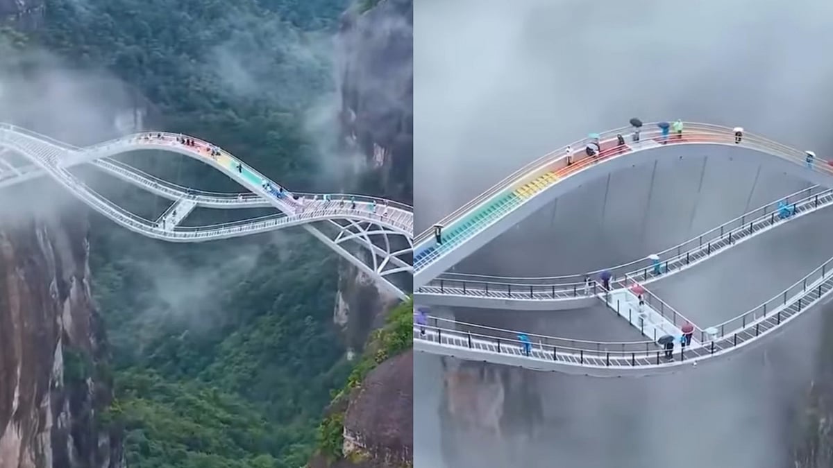 Check Out China's Breathtaking Glass Skywalk That Is Suspended 140 Meters Above A Mountain Valley 