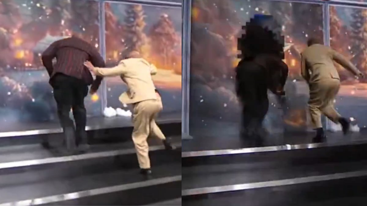Chaotic Scenes! Shaquille O'Neal Crashes Through Videoboard During On-Air Chase With Kenny Smith; VIDEO 