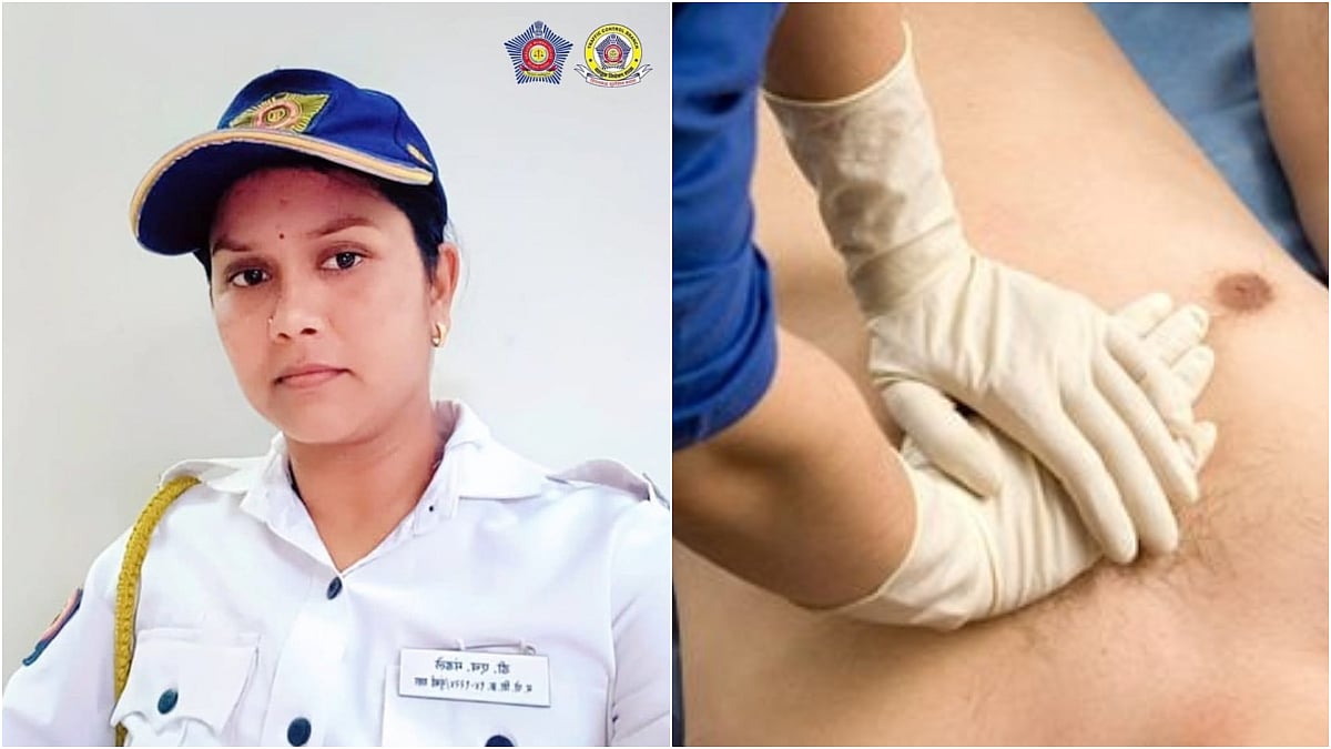 Woman traffic police constable Dipali Mandale saves a car driver’s life by administering CPR while on duty in Wadala | X - @MTPHereToHelp (Representational Image)