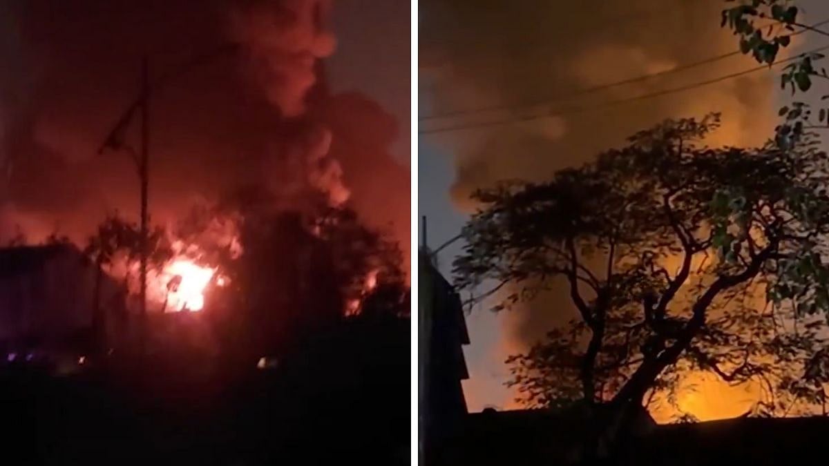 Navi Mumbai Fire: Massive Blaze Breaks Out At Chemical Factory In Taloja MIDC, Thick Smoke Engulfs Area | Videos 