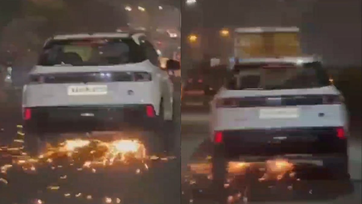Bengaluru: Drunk Driver 'Unknowingly' Drags Bullet Stuck On His SUV Up To 500 Metres On Busy Flyover; VIDEO | X @karnatakaportf