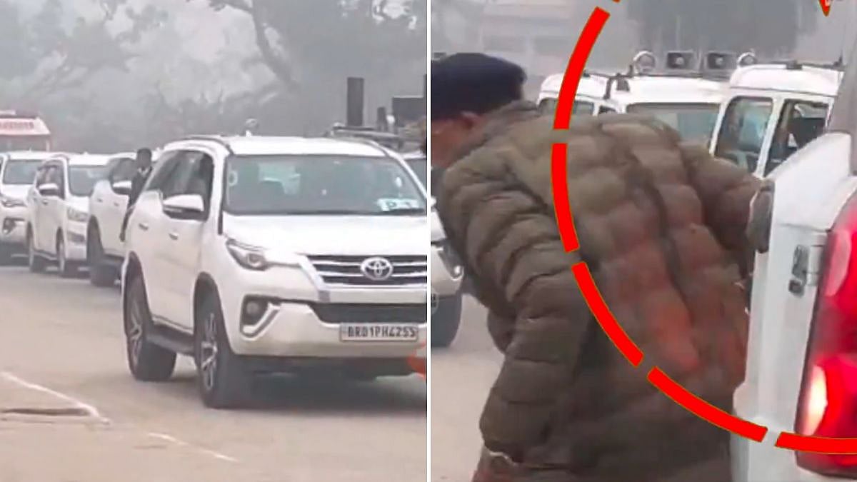 Video: Convoy Vehicle Hits DSP During CM Nitish Kumar’s Gurudwara Visit In Patna