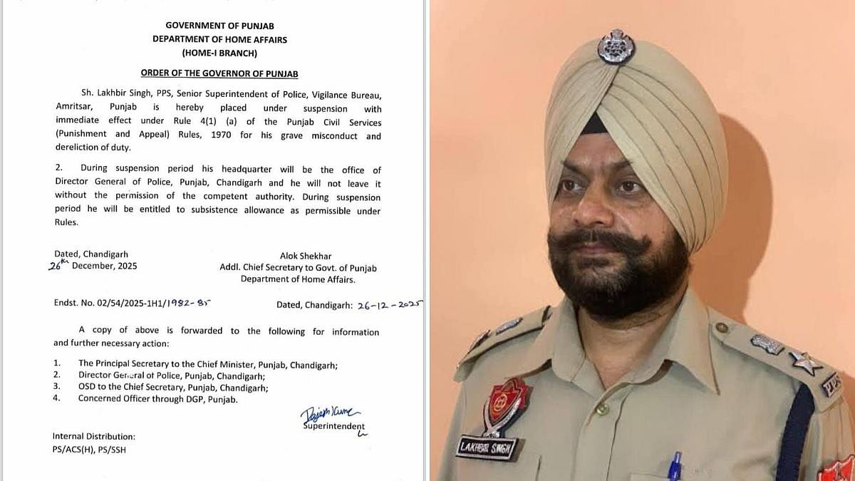 Punjab Govt Suspends Amritsar Vigilance SSP Lakhbir Singh Over ₹55 Crore Tender Irregularities 