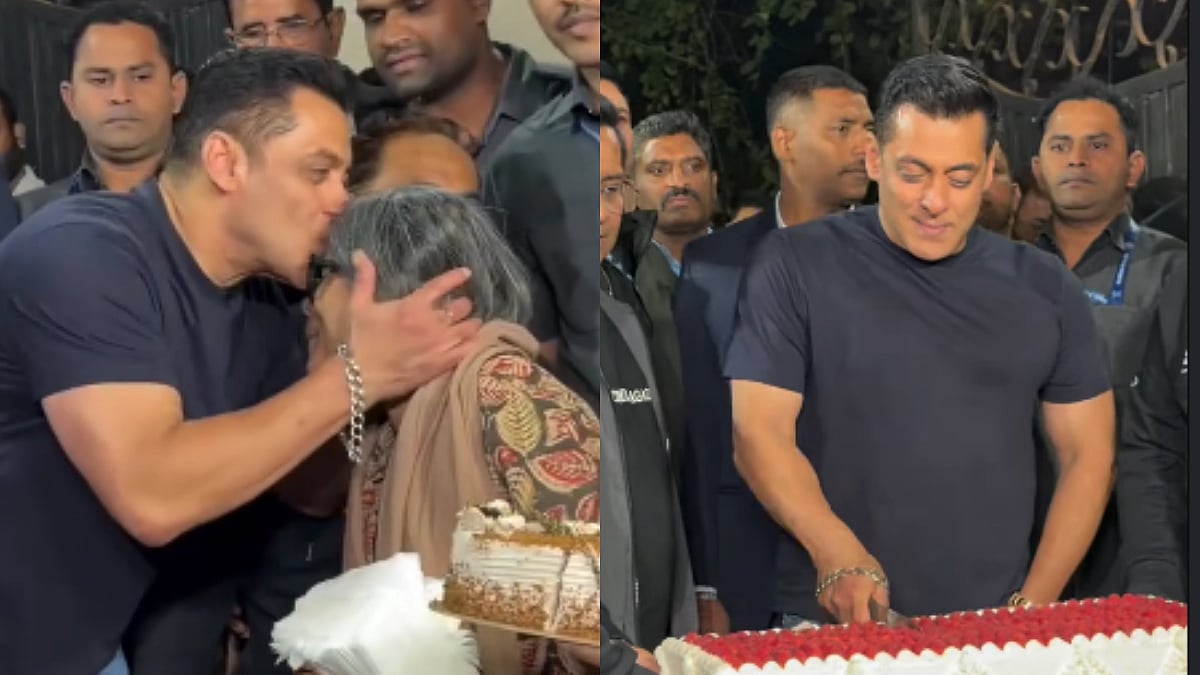 Salman Khan Kisses Senior Journalist After Cutting His 60th Birthday Cake With Paps Outside His Panvel Farmhouse—VIDEO 