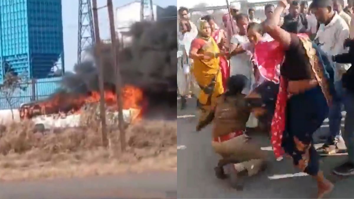 Chhattisgarh: Woman Cop Beaten, Buses Set Ablaze As Coal Block Stir Sparks Violence In Raigarh;...