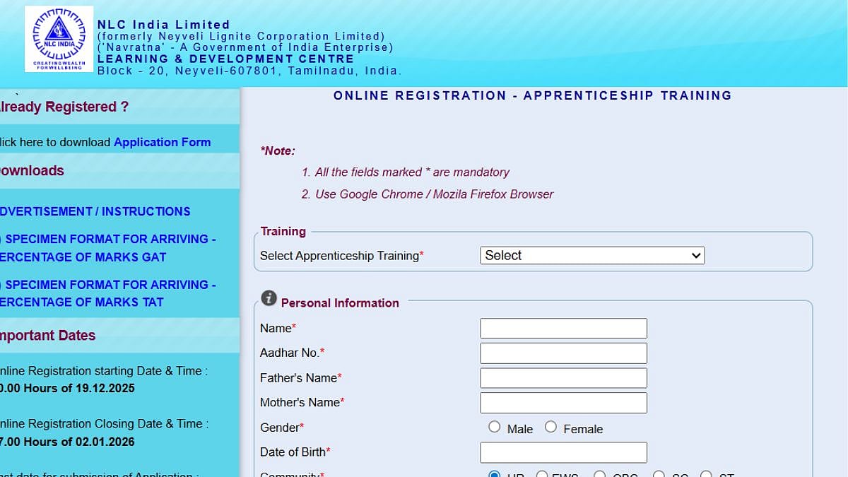 NLC Apprentice Recruitment 2025: Registration Process Ends Soon; Check Details Here