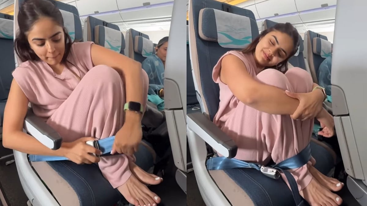 Viral TikTok Airplane Trend That Requires You To Strap Legs To Your Seats For Comfortable Sleep...