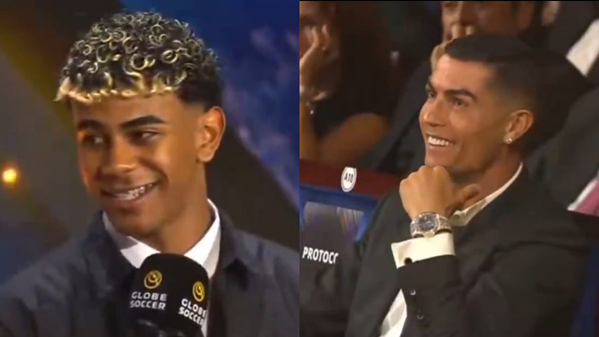 Cristiano Ronaldo Bursts Into Laughter At Lamine Yamal's Hilarious Reply At Globe Soccer Awards 2025 In UAE | Watch Viral VIDEO 