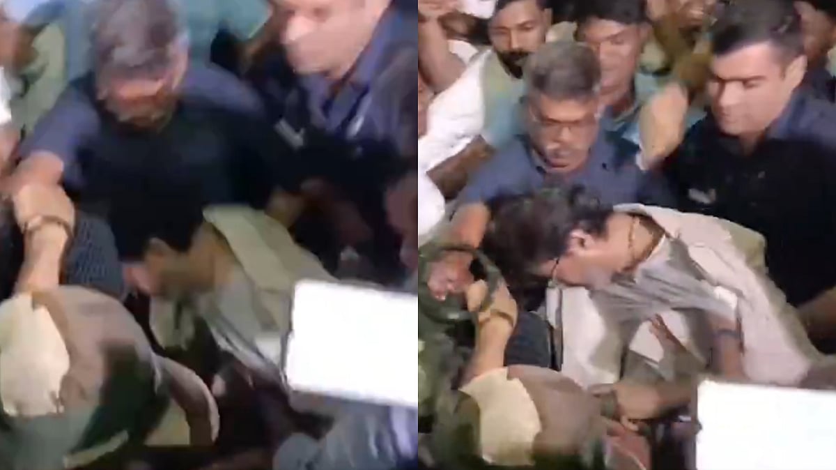Thalapathy Vijay Falls Just Seconds Before Entering His Car As He Gets Mobbed By Fans At Chennai...