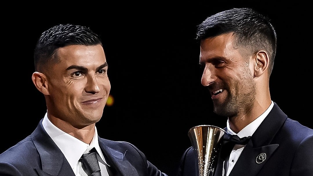 'We Have A Similar Story..': Cristiano Ronaldo, Novak Djokovic Reunion Goes Viral, Tennis Star Presented With Global Sports 2025 Award | Video 