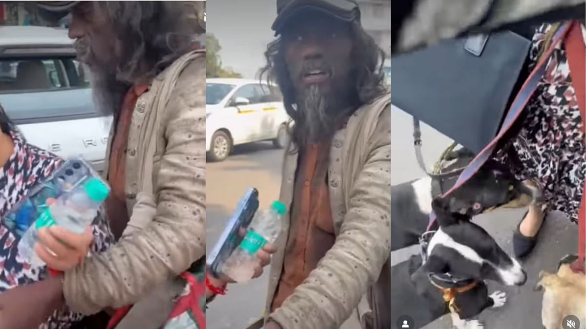 Navi Mumbai: Homeless Man Accused Of Beating 3 Stray Dogs On Leash; Locals Claim 'He's Their Caretaker, Don't Separate Them' - VIDEO 