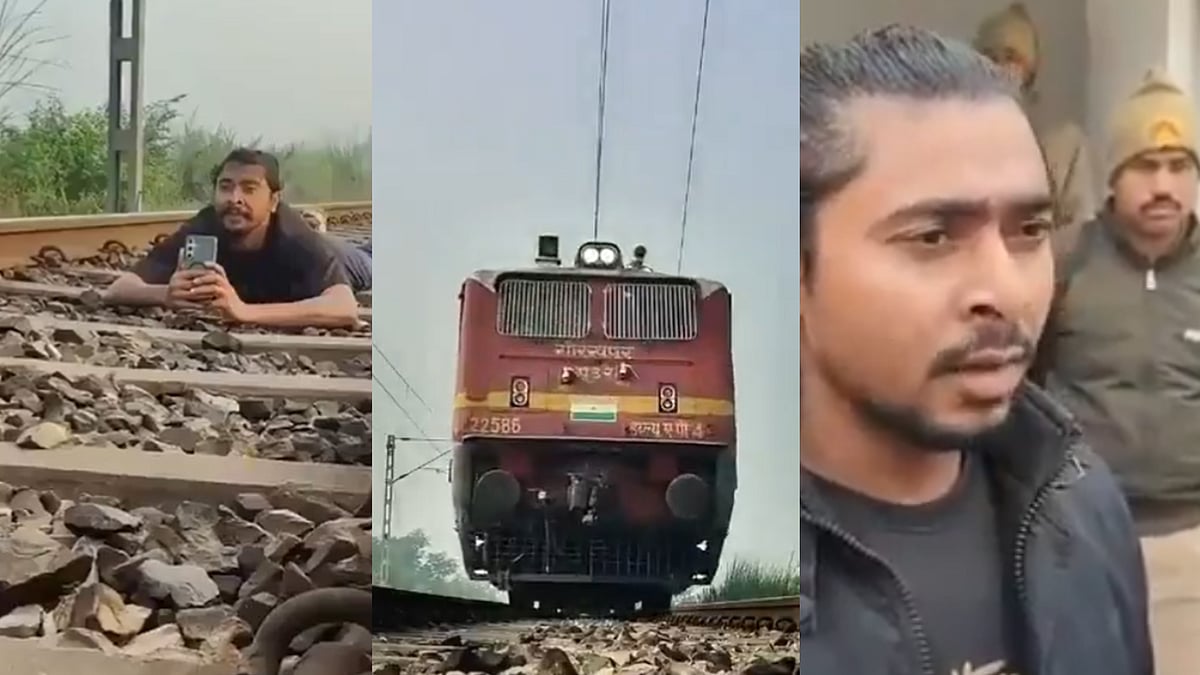 Uttar Pradesh: Instagram Creator Shoots Reel By Lying On Railway Tracks As Train Passes Over Him In...