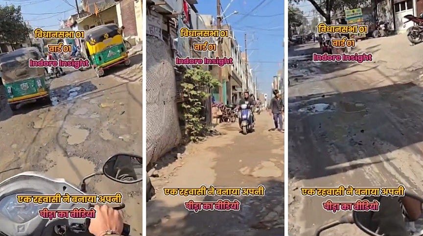 'Swachh' Indore News: '10 Saal Se Koi Vikas Nahi,' Resident Exposes Poor Roads, Potholes Filled With...