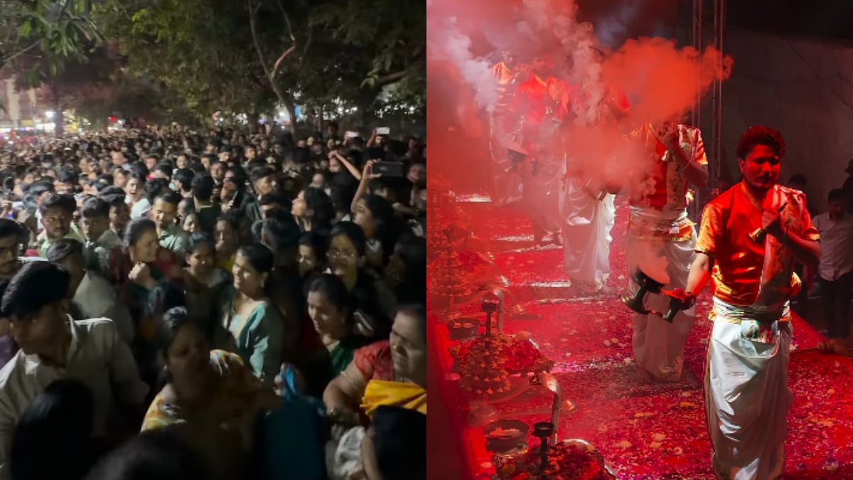 Stampede-Like Situation At Thane's Talao Pali For New Year's Eve Ganga Aarti: Viral Video Shows People Pushing Each Other 