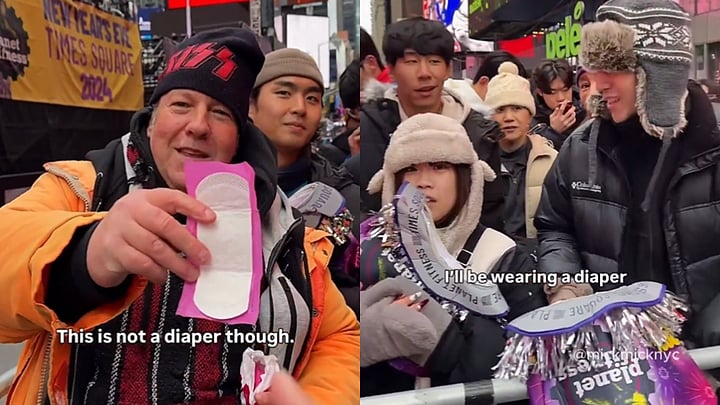'Choosing Diapers Over Dignity': NYC Men's Bizarre Solution To Control Pee During New Year's Eve At Times Square | VIDEO 