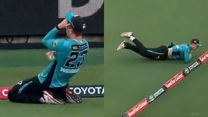 VIDEO: Weibgen's Stunning Effort In BBL Clash Goes In Vain After Australian Star Collides With Boundary Rope 