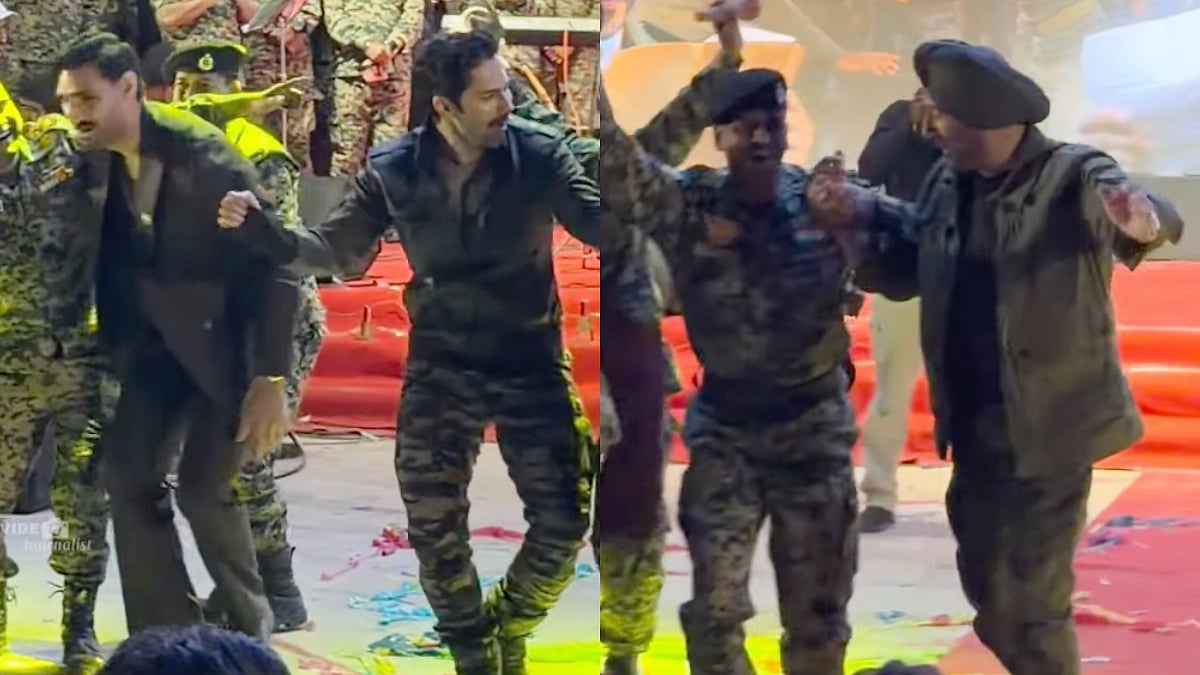 Sunny Deol, Varun Dhawan & Ahan Shetty Dance To Ghar Kab Aaoge With BSF Soldiers At Border 2 Event In Jaisalmer – VIDEO 