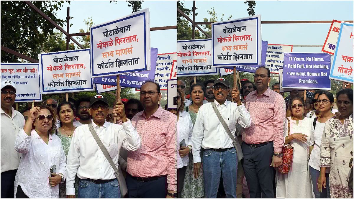 Mumbai News: HDIL Homebuyers Protest At Azad Maidan After 17 Years Of Waiting For Stalled Mulund, Nahur Projects 