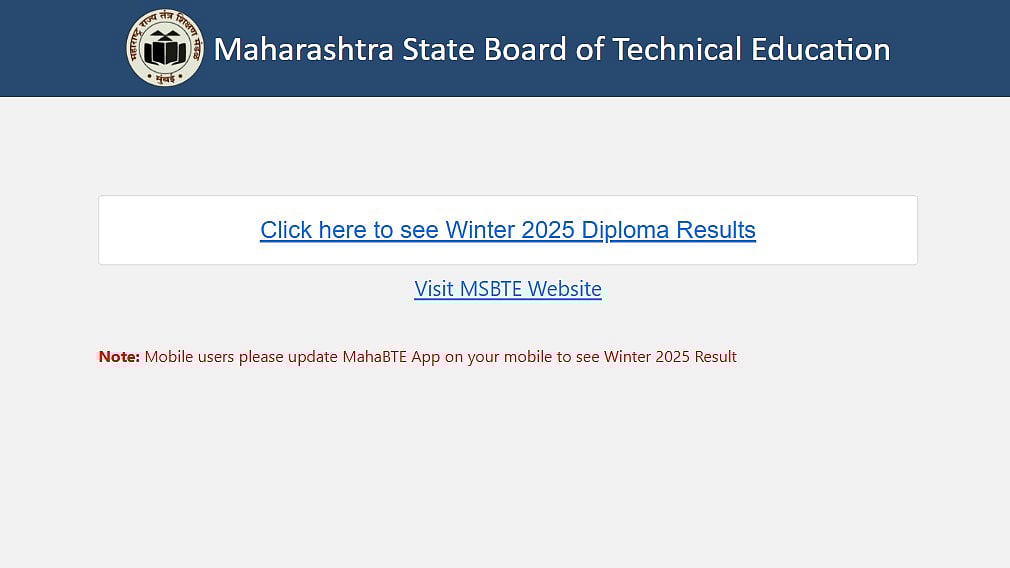MSBTE Winter Result 2025 Declared At msbte.ac.in; Direct Link Here 