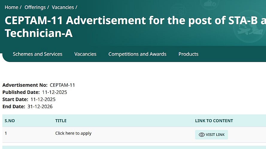 DRDO CEPTAM 11 Recruitment 2025 Registration Deadline Extended Till January 11; Apply At drdo.gov.in 