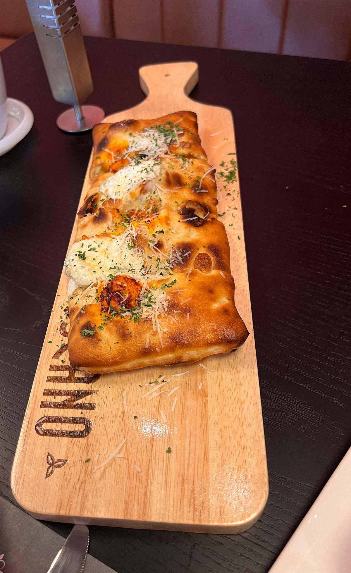 Harissa Chicken Filled Garlic Bread