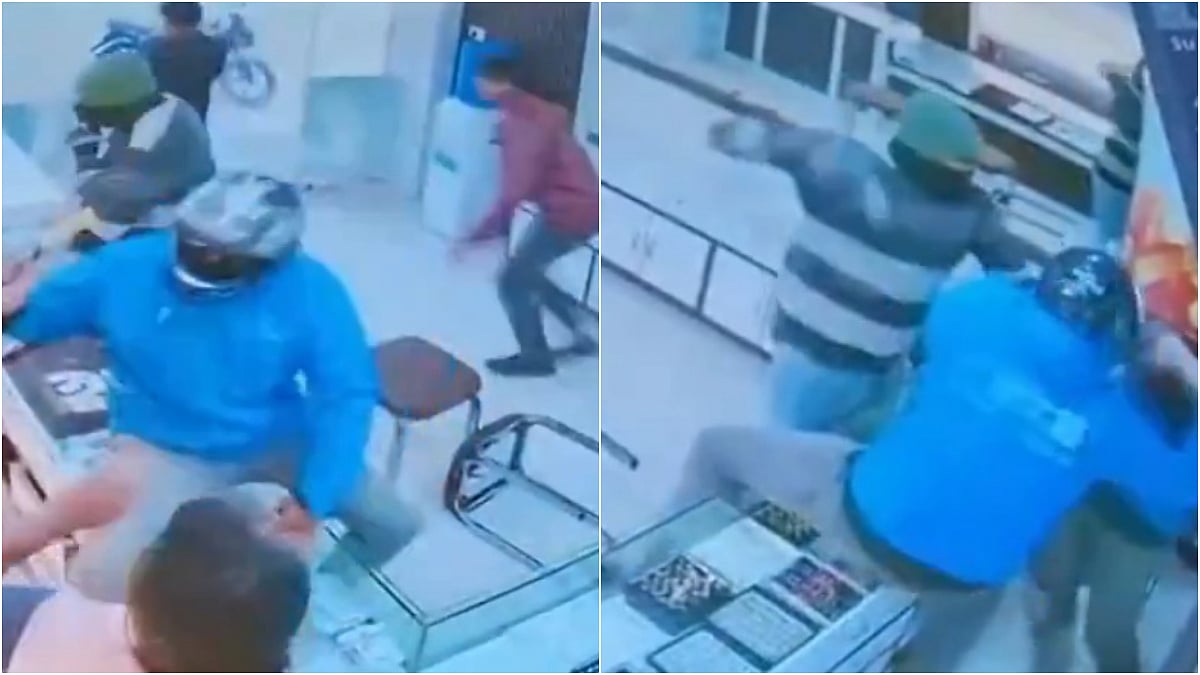 Jewellery Shop Owner Shows Bravery, Foils Robbery Attempt In Hyderabad; Video Goes Viral