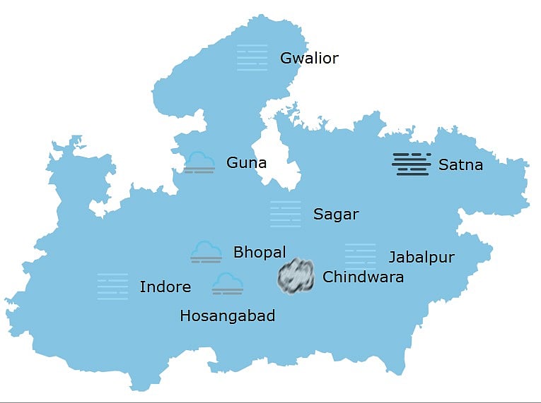 Weather in Madhya Pradesh at 10:30 am 