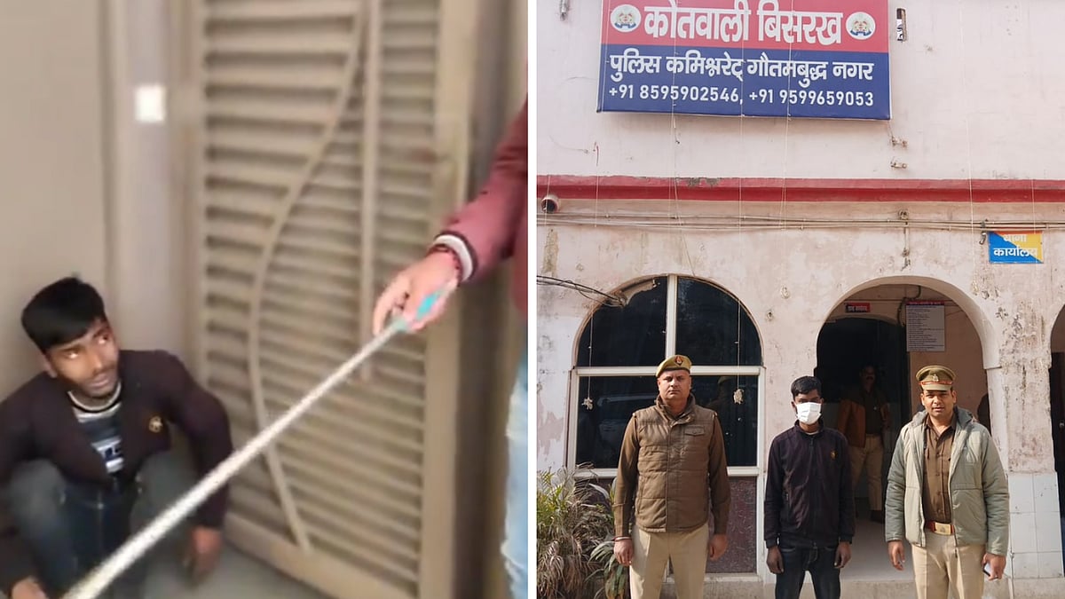 UP: Viral Video Shows Man Posing As Delivery Agent Caught By Residents Stealing Fire Hydrants In...