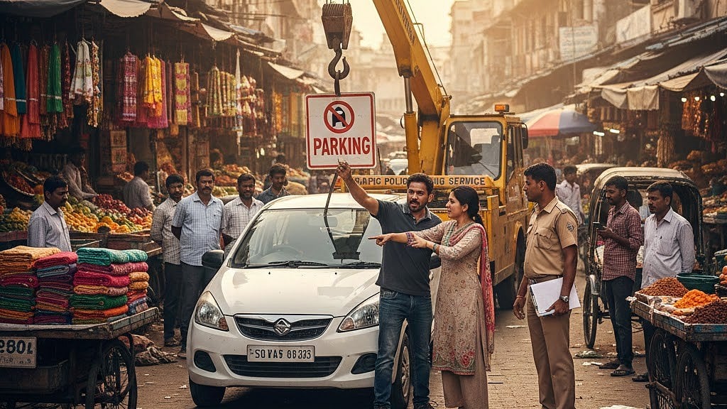 Indore News: Couple Blocks Towing Crane In No-Parking Row, Booked