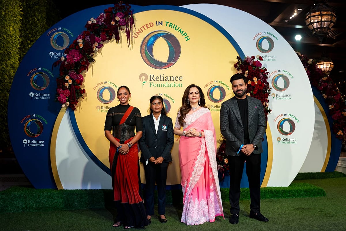 The true spirit of sacrifice, endeavor and sheer will encapsulated in an epic frame featuring the captains of the three world champion cricket teams including, Indian Blind Women’s team captain, Deepika TC, Rohit Sharma and Harmanpreet Kaur alongside Mrs. Nita Ambani at the second edition of the United in Triumph event in Mumbai.