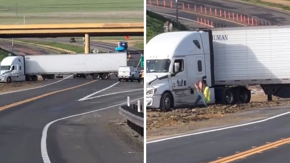 US: Turban-Wearing Truck Driver Allegedly Attempts Illegal U-Turn On California Highway, Gets Stuck...