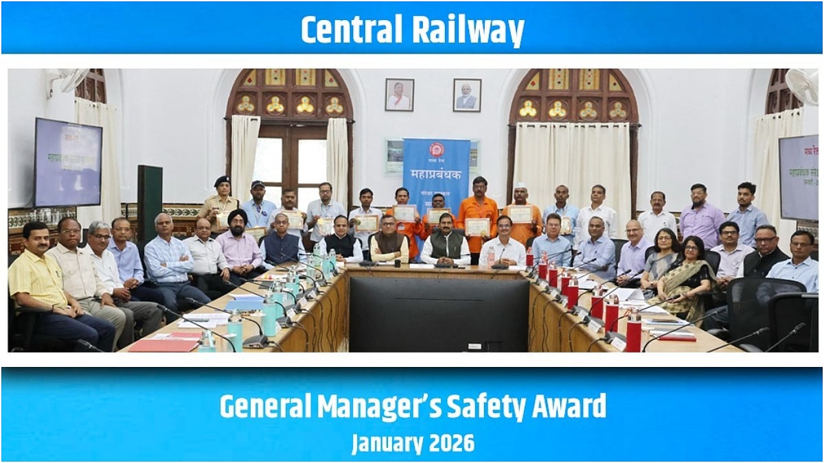 Central Railway General Manager’s Safety Award Jan 2026: 11 Employees Honoured For Alertness And...