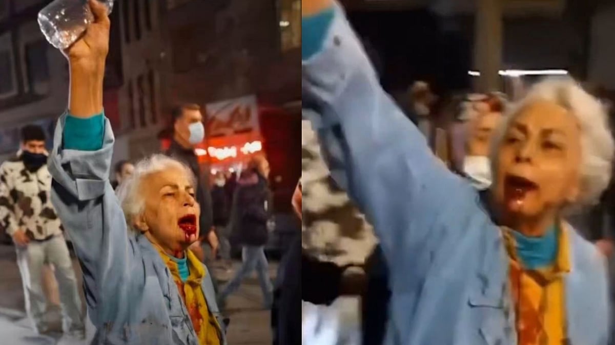 'I've Been Dead For 47 Years': Elderly Woman Protests In Iran With Blood Oozing Out Of Her Mouth; Watch Viral Video 