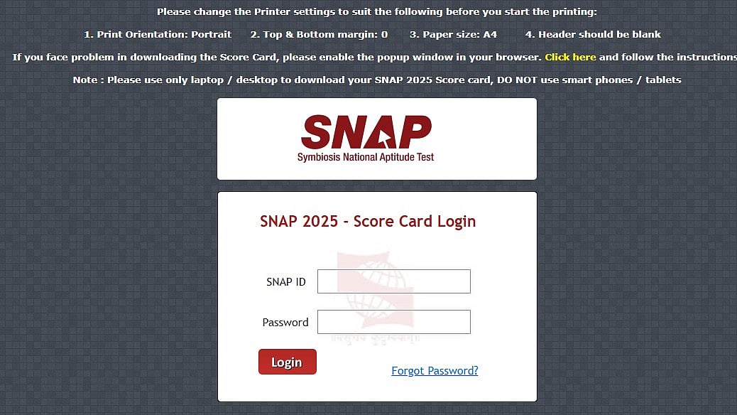 SNAP 2025 Results OUT At snaptest.org; Direct Link Here