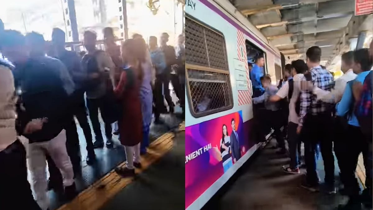 Mumbaikars Que Up To Get Inside Local Train At Badlapur; Netizens Say, 'AI Hai Bhai' - Watch Viral Video 