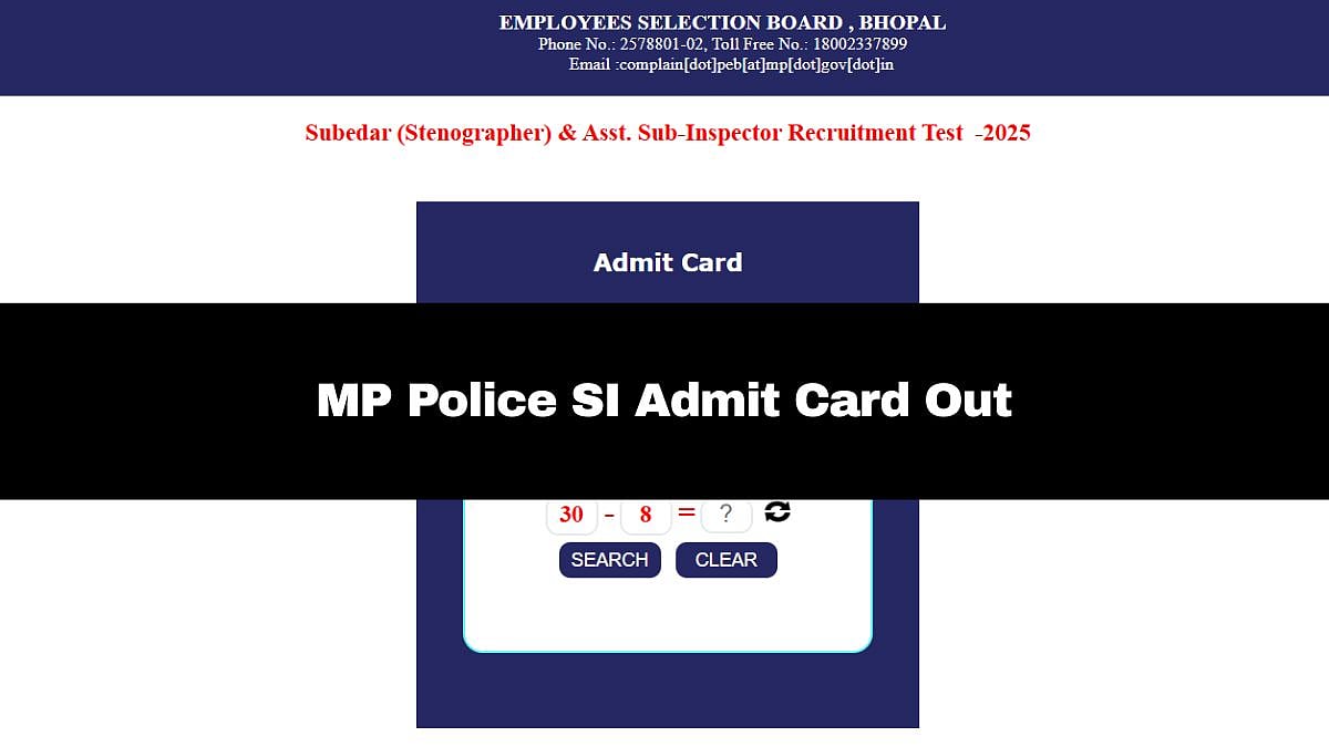 MP Police SI Admit Card 2026 Issued At esb.mp.gov.in; Here's How To Download 