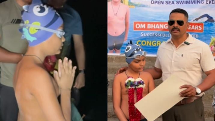Who is Om Bhangale? Dombivali's 8-year-Old Swims 17Km From Atal Setu To Gateway Of India In Viral Video 